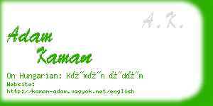 adam kaman business card